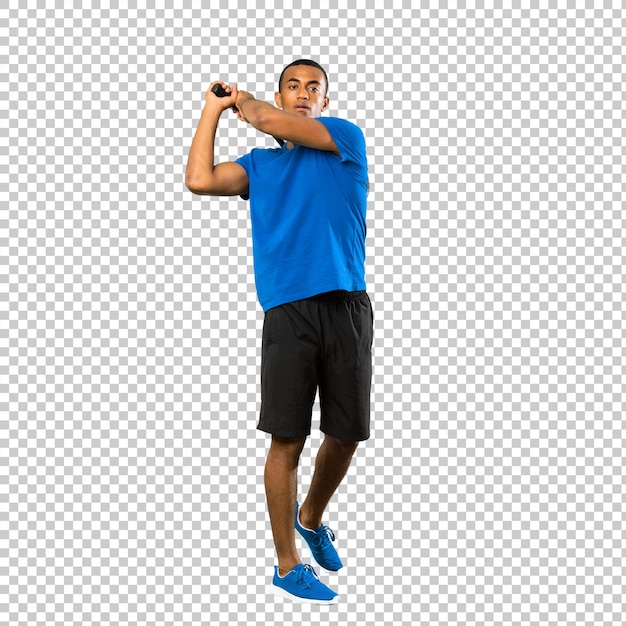 PSD african american tennis player man