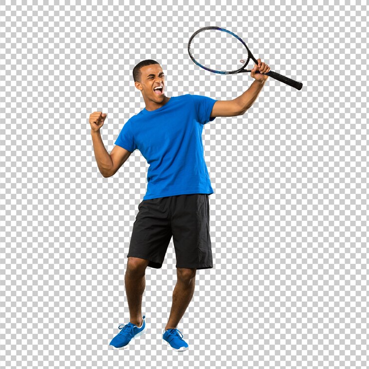 PSD african american tennis player man