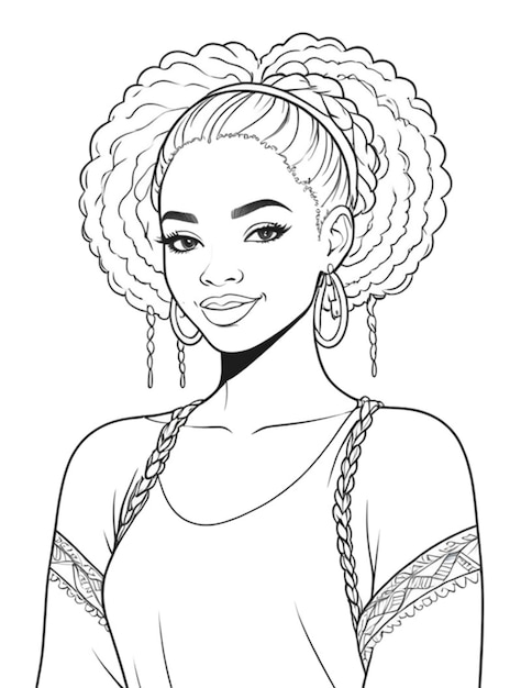 African american woman coloring page black girl coloring page