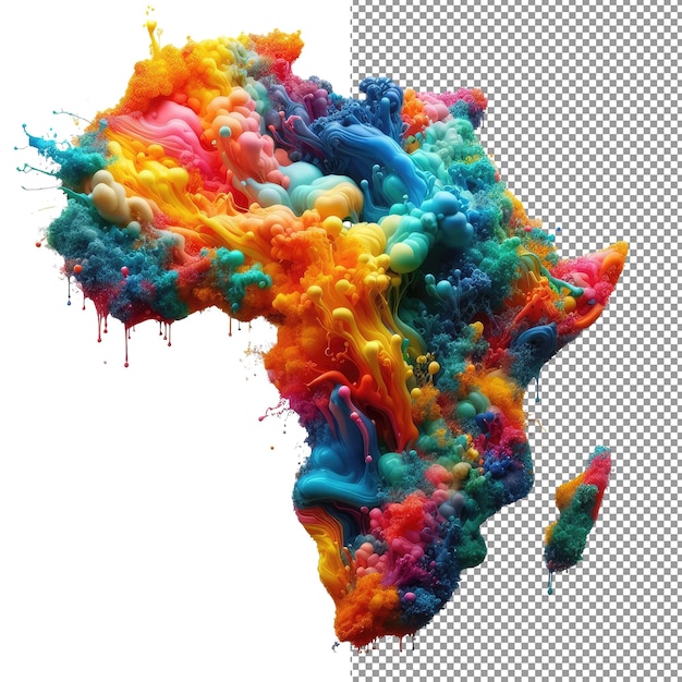 PSD african elegance pngready isolation of a detailed map