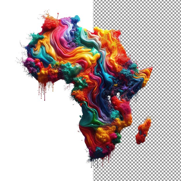 PSD african elegance pngready izolacja szczegółowej mapy