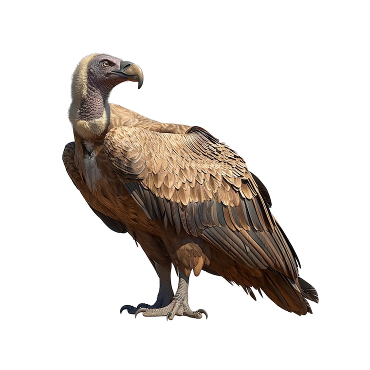 PSD african vulture standing on white background