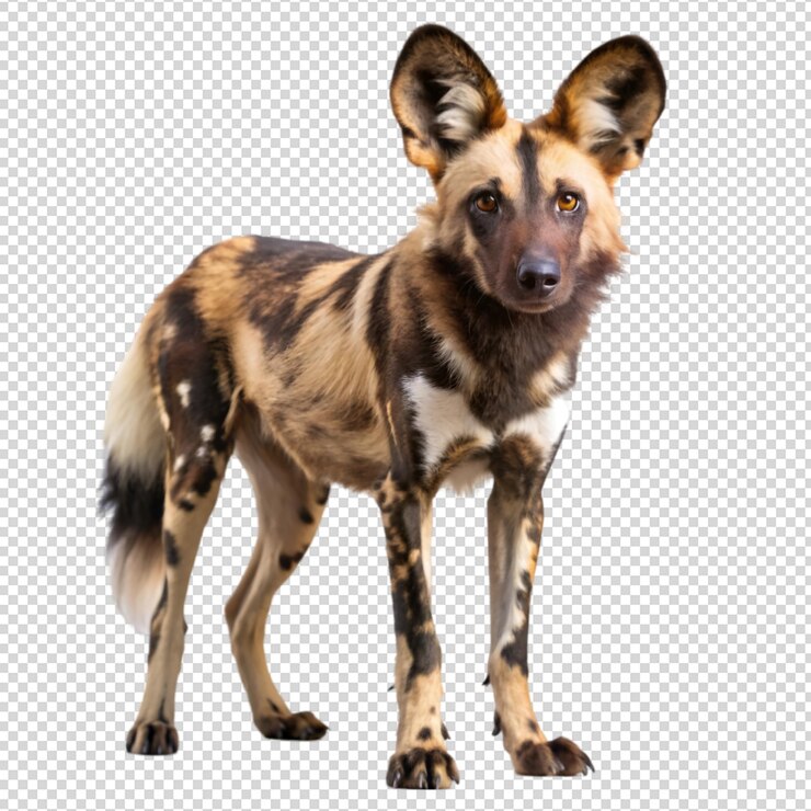 PSD african wild dog portrait