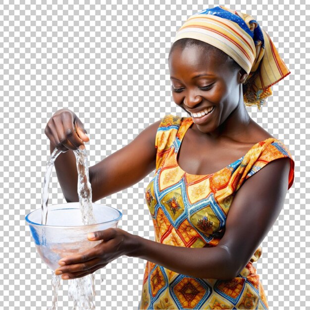 PSD african woman pouring water