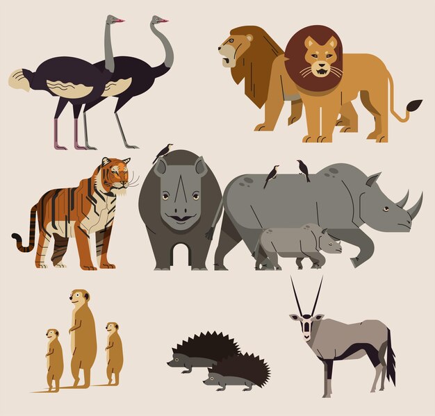 Afrika_dieren_iconen_gekleurd