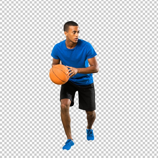 PSD afro american basketball player man