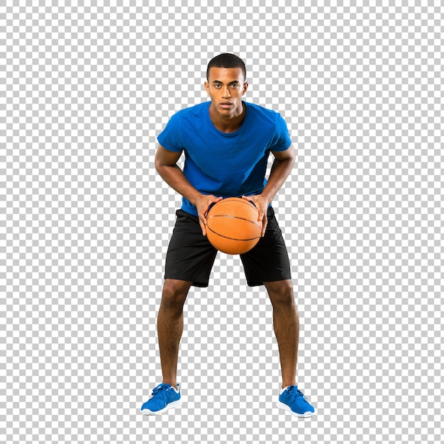 PSD afro american basketball player man