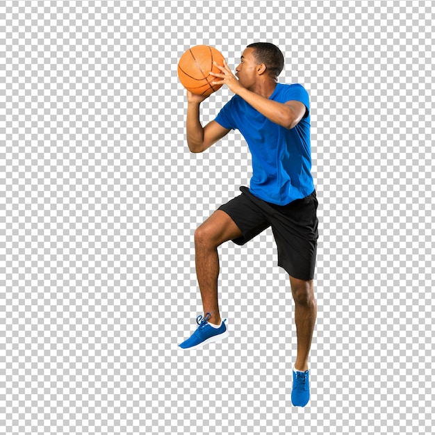 PSD afro american basketball player man