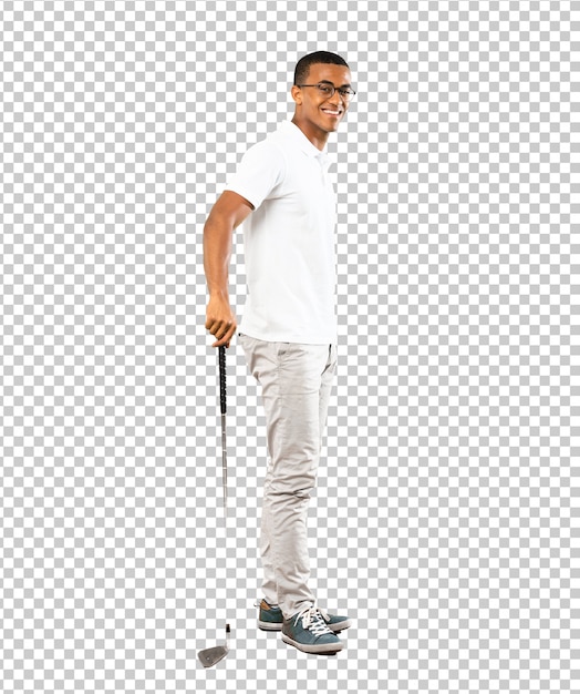 PSD afro american golfer player man