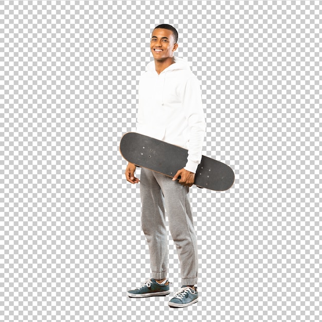 afro american skater man