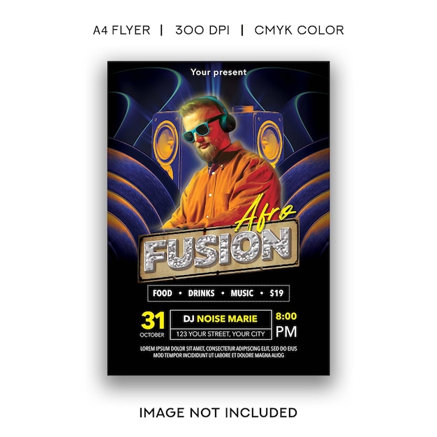 PSD afro fusion party flyer