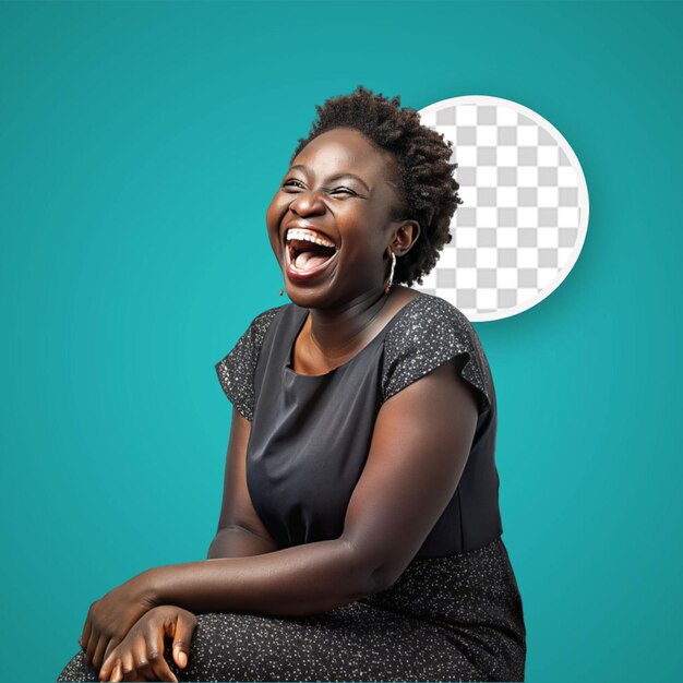 PSD afroamerican model sitting on chair