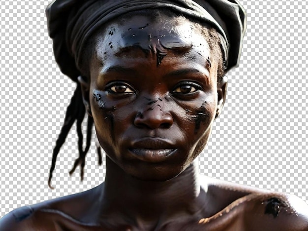PSD afrykańska kobieta, jej czarna skóra.