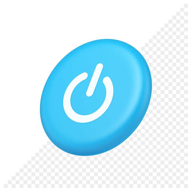 Afsluiten uitschakelen knop energie schakelaar power start stop web app ontwerp 3d isometrisch realistisch icoon