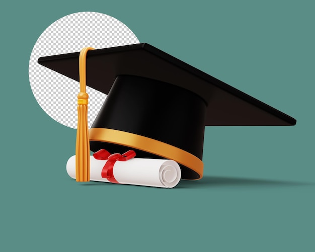 Afstudeerkap met 3D-weergave van het diploma