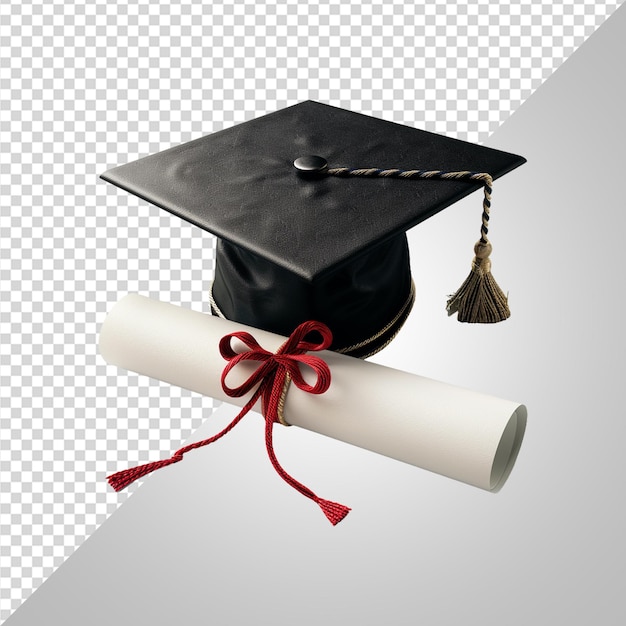 afstuderen pet met diploma certificaat png