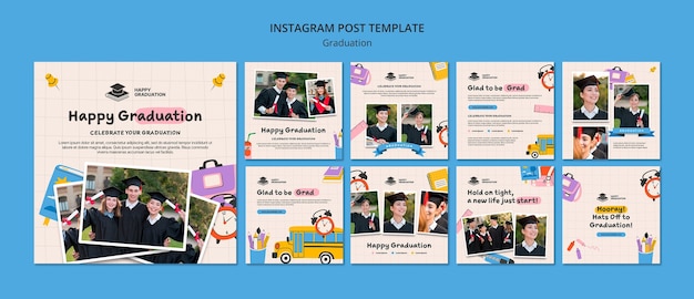 PSD afstuderen viering instagram posts