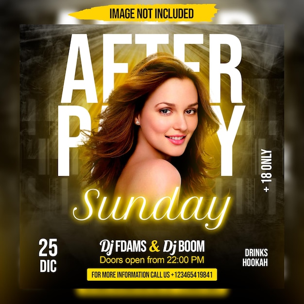 After party flyer social media post flyer template psd