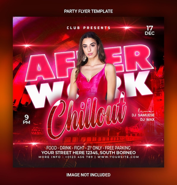 After Work Chill Out Party Flyer Sjabloon Voorraad