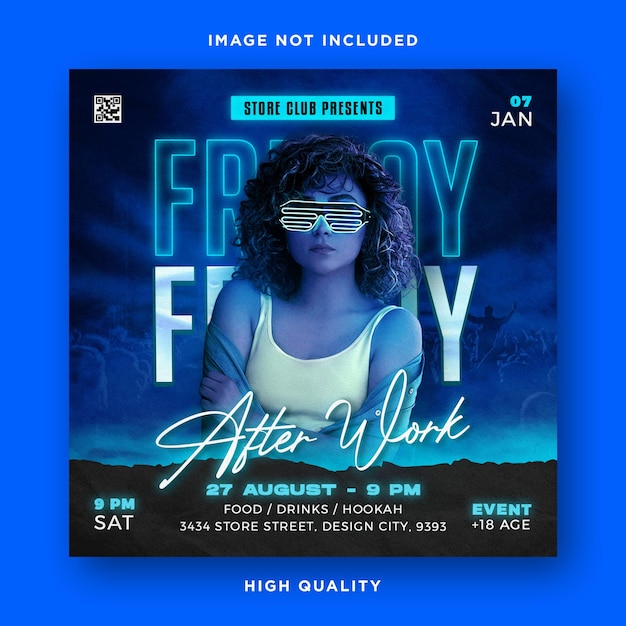 After work night club party flyer