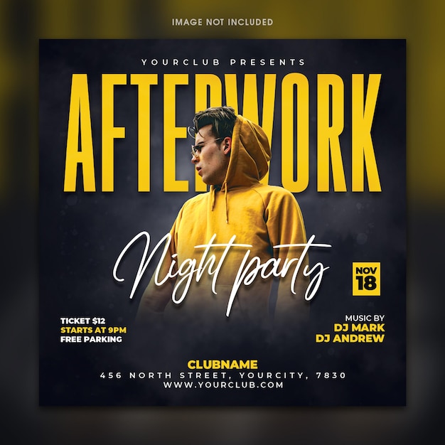 After work night party flyer template