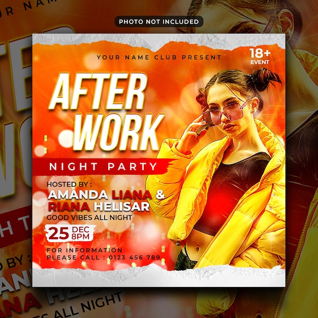 After work party flyer social media post