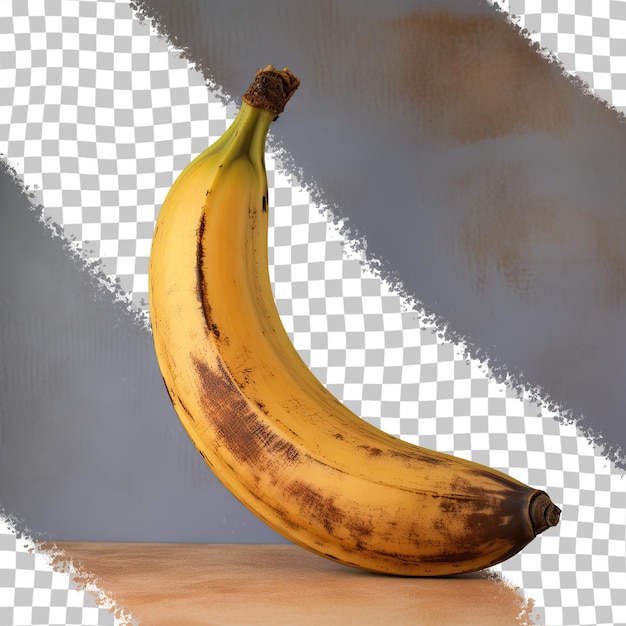 PSD aged banana alone on transparent background