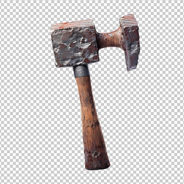 PSD aged heavy sledgehammer isolated on transparent background cutout png