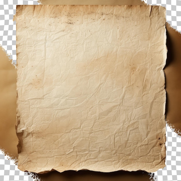 PSD aged paper on a transparent background
