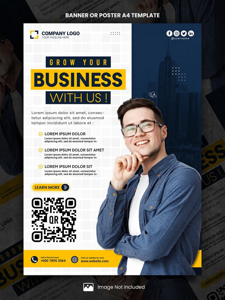 PSD agencja biznesowa plakat a4 lub szablon banera
