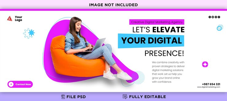 PSD agencja marketingu cyfrowego i korporacyjny baner mediów społecznościowych