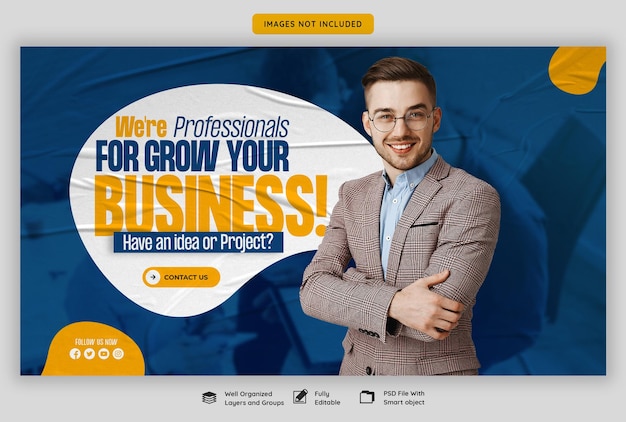 Agencja marketingu cyfrowego i szablon korporacyjnego banera internetowego
