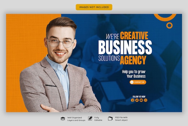 Agencja marketingu cyfrowego i szablon korporacyjnego banera internetowego