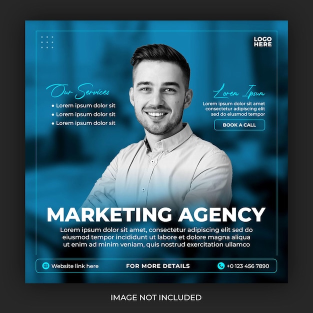 Agencja marketingu cyfrowego na Instagramie i szablonie webinaru w mediach społecznościowych