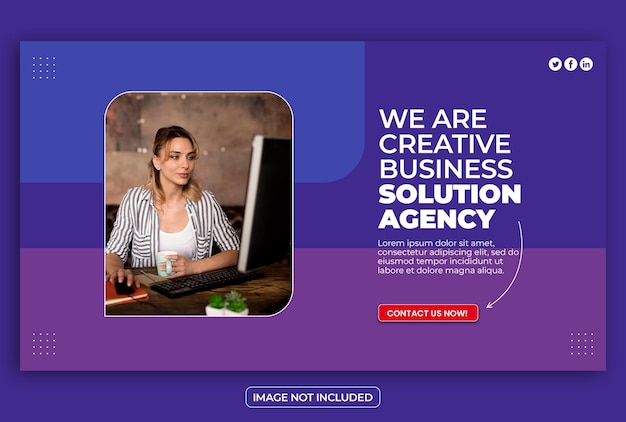 Agencja marketingu cyfrowego PSD i korporacyjny szablon banera internetowego