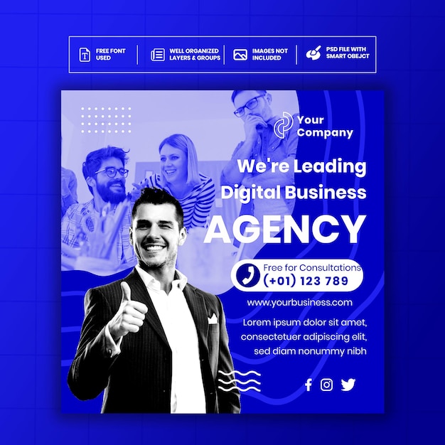 PSD agency digital social media template