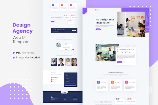 PSD agency landing page web ui