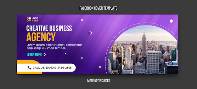 PSD 代理店のモダンなfacebookカバーテンプレート
