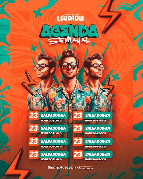 PSD agenda semanal 2024 agenda carnaval story