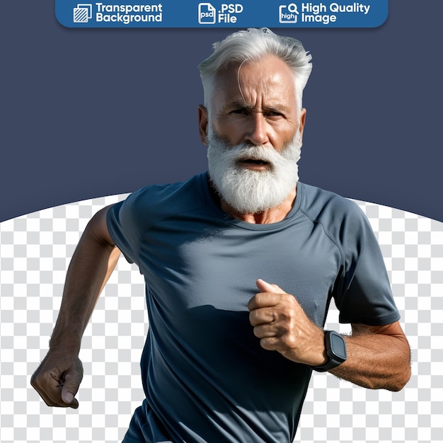 Aging man running for health and longevity