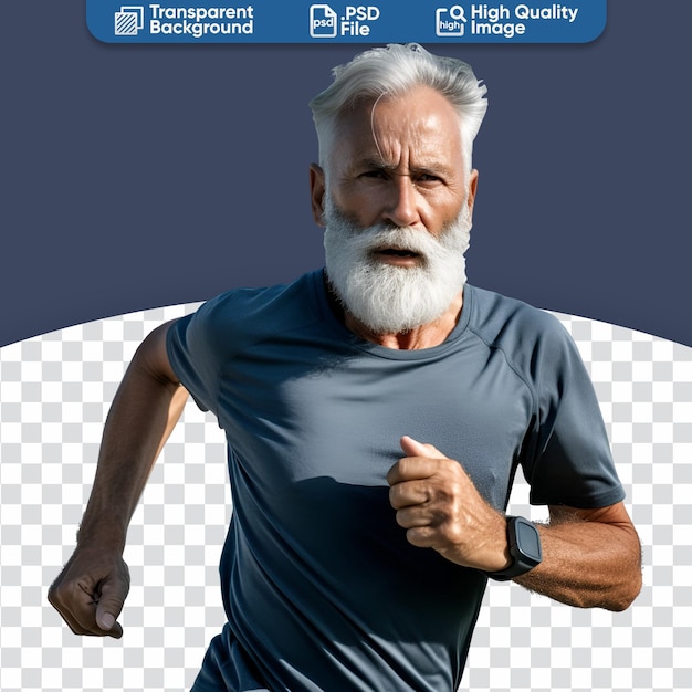 PSD aging man running for health and longevity