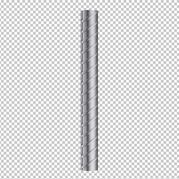PSD agora para iron reinforcing bar 3d render with transparent background