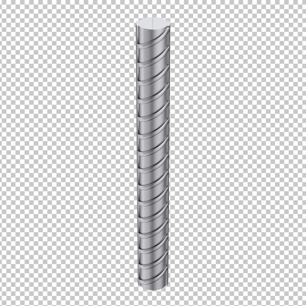 PSD agora para iron reinforcing bar 3d render with transparent background