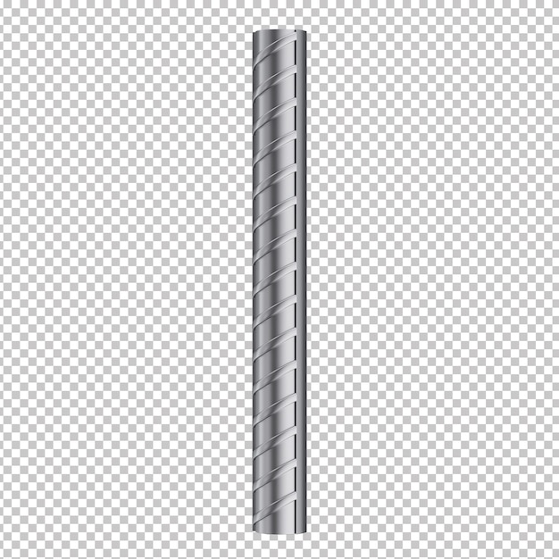 PSD agora para iron reinforcing bar 3d render with transparent background