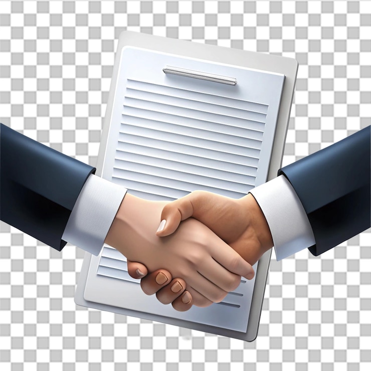 PSD agreement deal contract isolated on transparent background