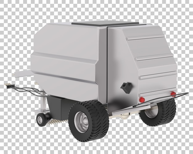 Agricultural trailer on transparent background 3d rendering illustration