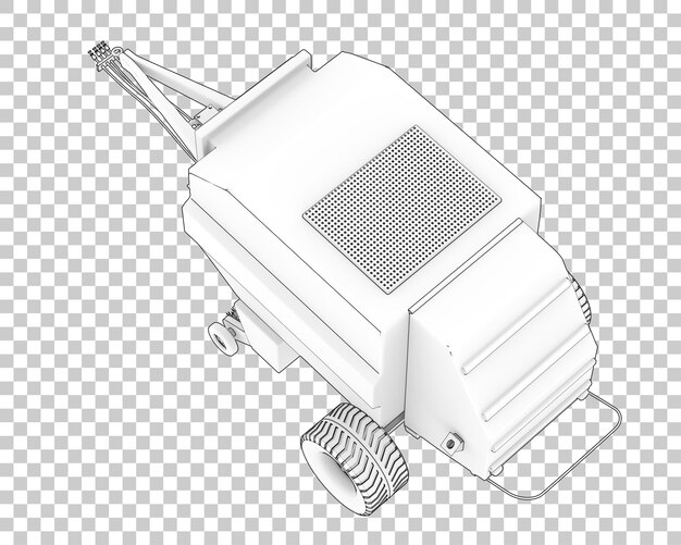 PSD rimorchio agricolo su sfondo trasparente 3d rendering illustrazione