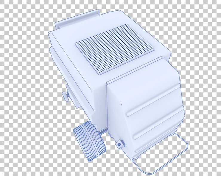 PSD agricultural trailer on transparent background 3d rendering illustration