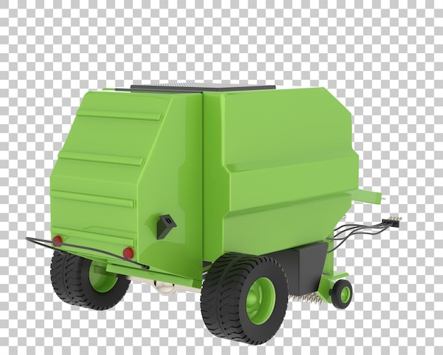 Agricultural trailer on transparent background 3d rendering illustration