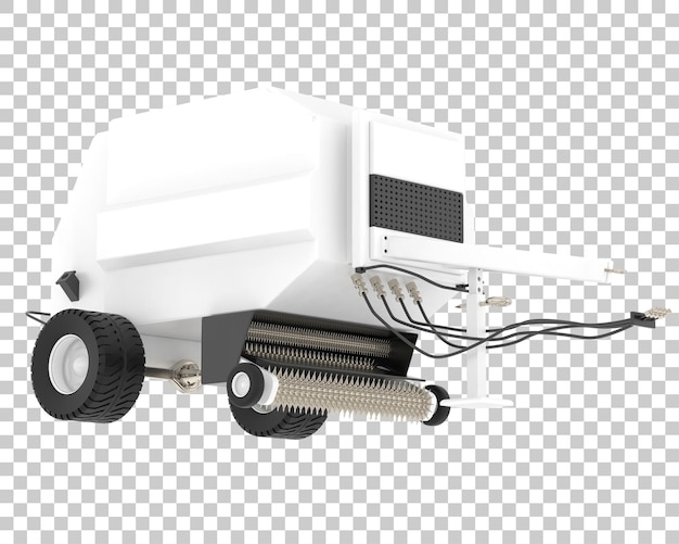 Agricultural trailer on transparent background 3d rendering illustration